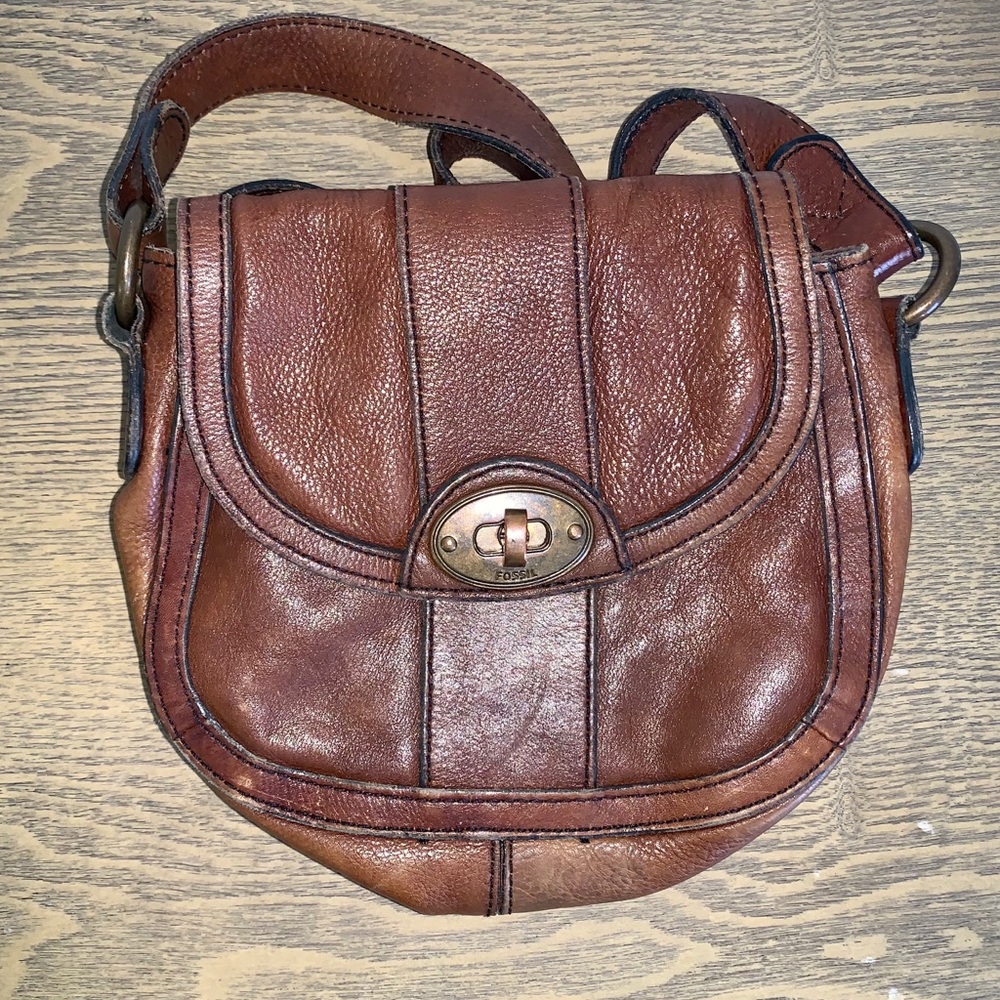 Fossil - Brown Leather Cross Body Bag